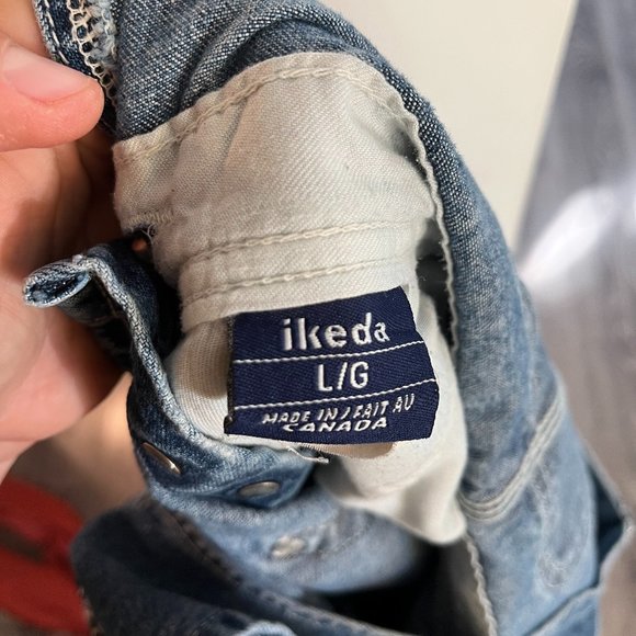 IKEDA Vintage 90s Denim Overalls, Large - Picture 1 of 8
